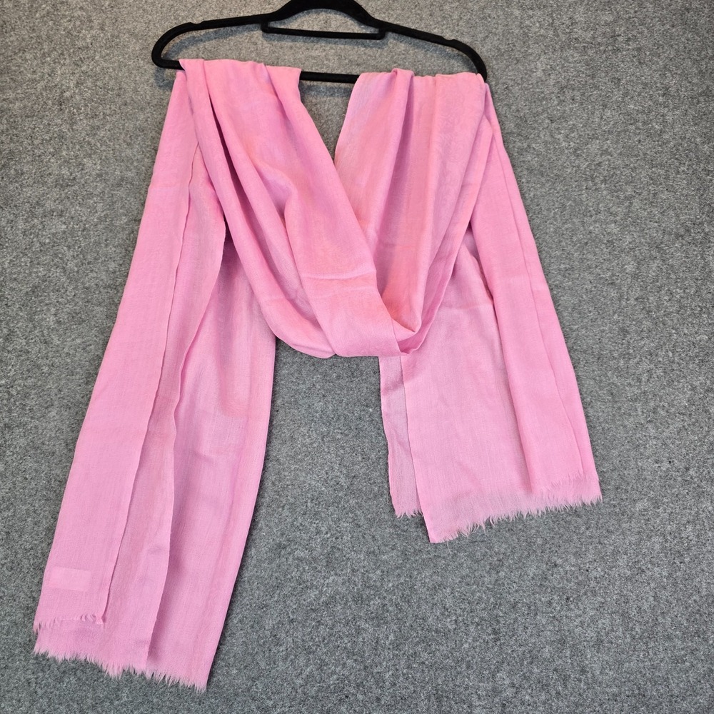 Mahad Joo & Sons Scarf Stole Womens Pink Lightweight Fringed Made in India